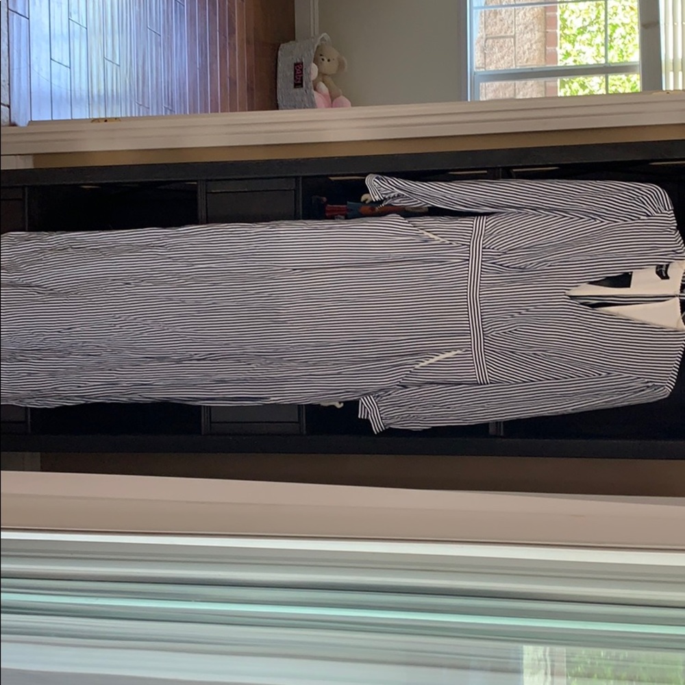 BEbe maxi dress Long sleeve blue and white striped